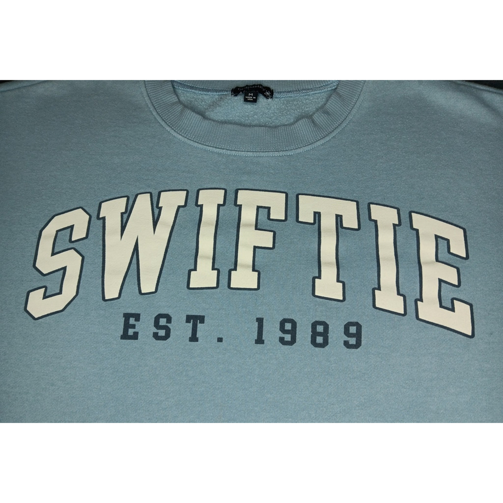 Taylor Swift Swiftie Medium Crop Boyfriend Sweatshirt Balloon Sleeve Oversized - Picture 7 of 11